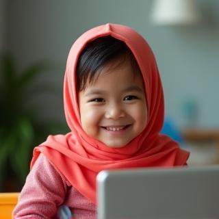 Siti Aisyah, a beneficiary of the Digital Future Initiative, smiling